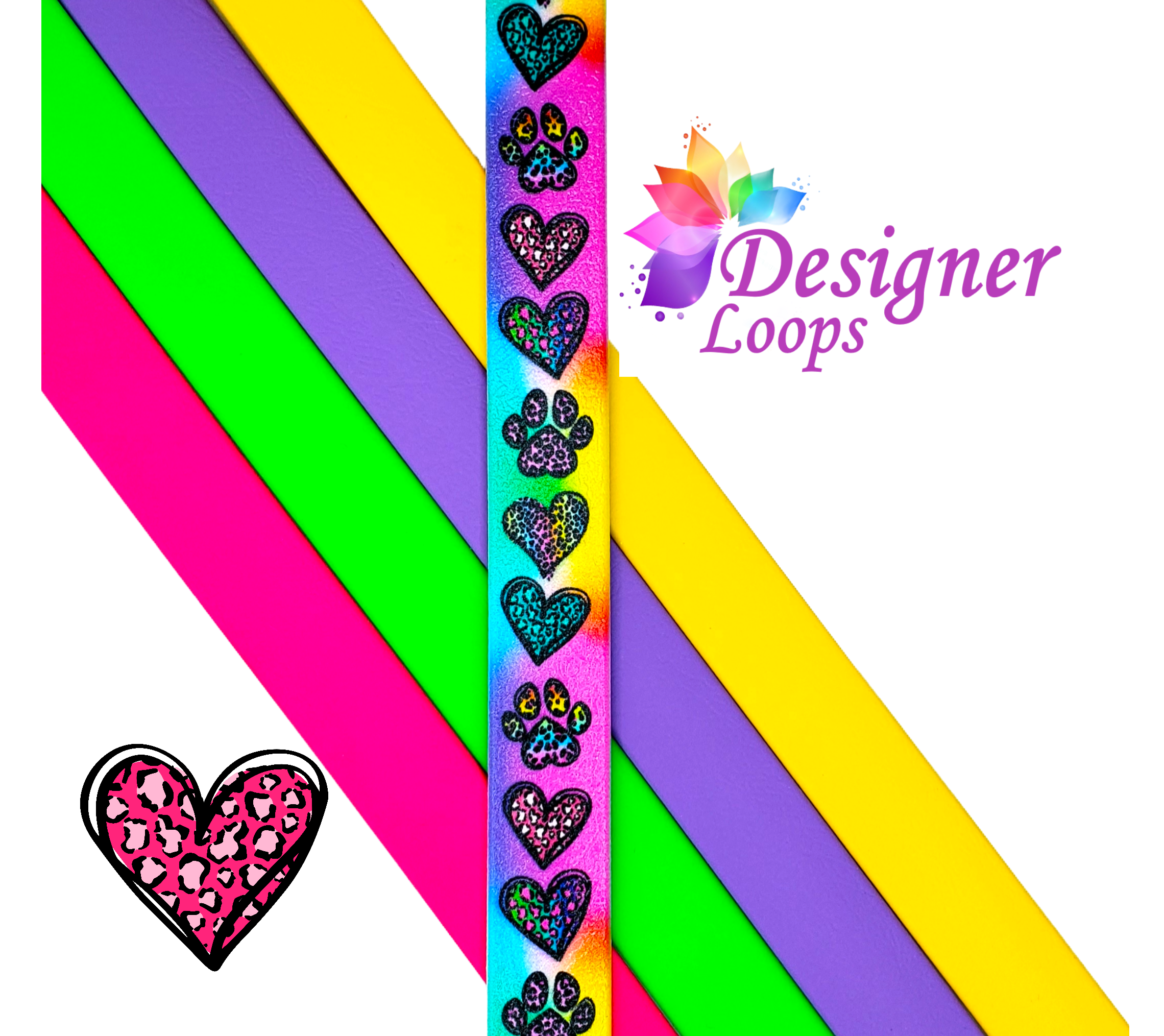 Rainbow Valentine BioThane® Grooming Loop